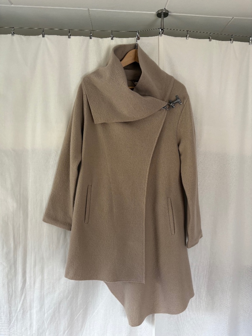 Garnet Hill boiled wool asymmetrical coat, size 12.
